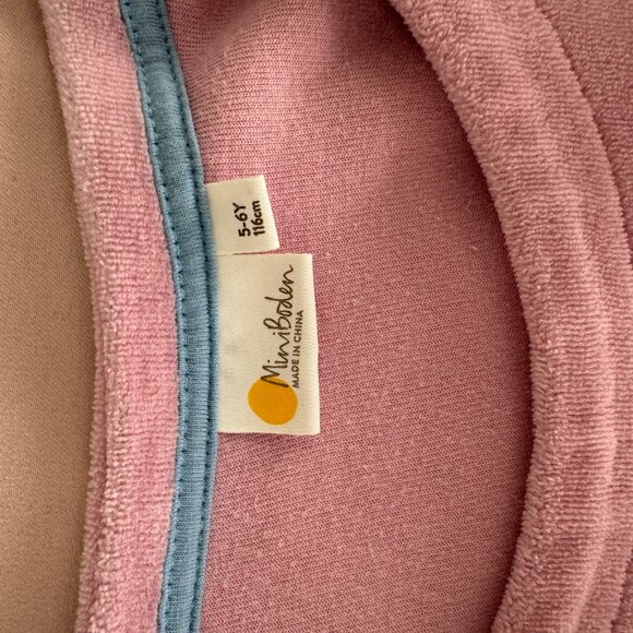 Mini Boden Appliqué Bunny Long Sleeve Velour Dress with Bunny size 5-6 - Picture 3 of 4